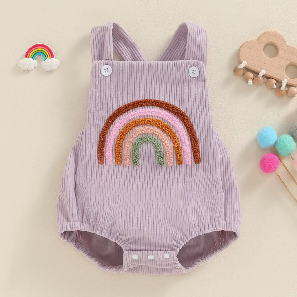 Macacão Bebê Menina Romper Lilás Arco-Íris