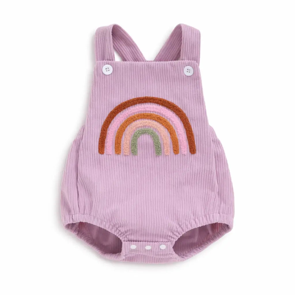 Macacão Bebê Menina Romper Lilás Arco-Íris