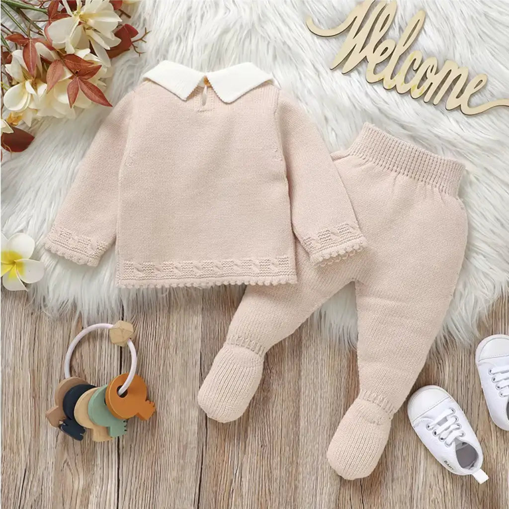 conjunto trico bebe rosa