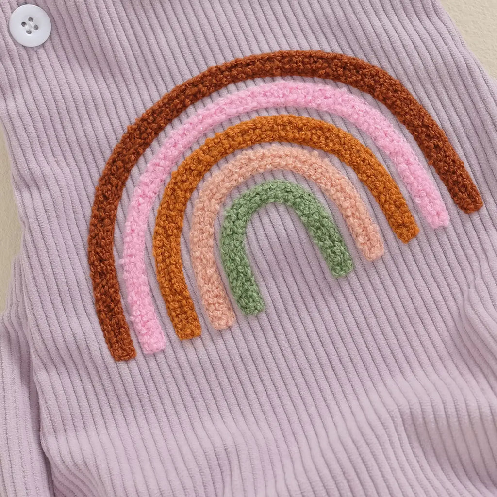 Macacão Bebê Menina Romper Lilás Arco-Íris